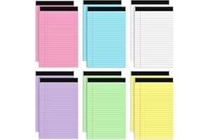 Thboxes 12 Packs Legal Pads 5x8, Totally 360 Sheets Colored Legal Pads 5x8 College Ruled Writing Pads Small Note Pads 30 Sheets/Pad Tablets Lined Notepad for School, Office, To-Do Lists