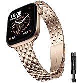 Slim Stainless Bands Compatible with Apple Watch Band 38mm 40mm 41mm 42mm 44mm 45mm 46mm 49mm, Women Men Business Watch Straps Metal Link Bracelet for iWatch Series 11/10/9/8/7/6/5/4/3/2/1/Ultra/SE