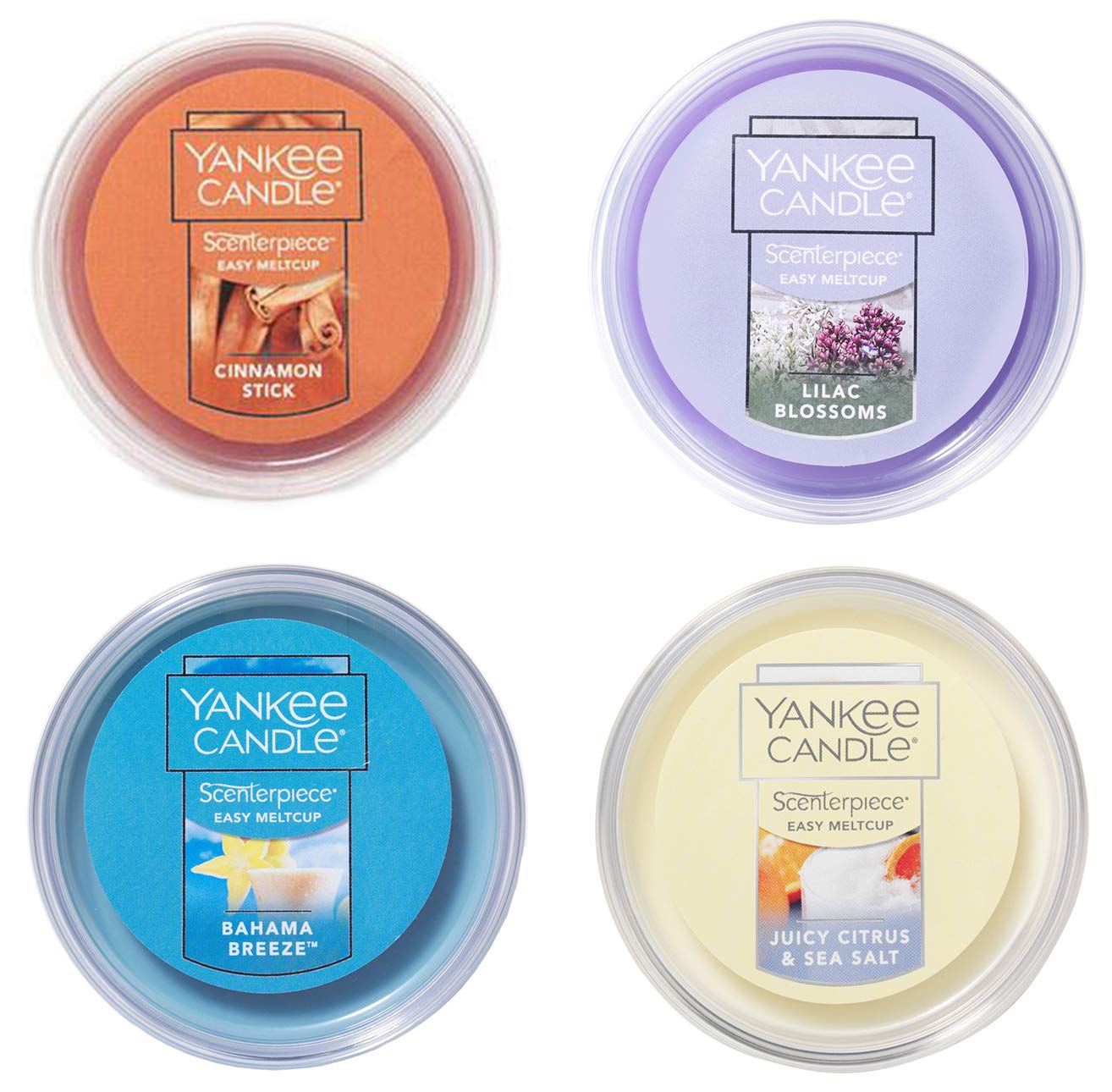 Yankee Candle Scenterpiece Easy MeltCups, Set of 4 Assorted Scents, 2.2 OZ Each