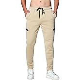 LUSI MADAM Mens Fleece Open Bottom Jogger Workout Athletic Sweatpants with Drawstring and Zipper Pockets