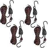 4 Pcs Kayak Rope Tie Downs Straps, 1/4" x 12Ft Adjustable Tie Down Straps Canoe Bow and Stern Tie Down Strap,Heavy Duty Tie Downs Rope Hanger Kayak Accessories(1/4" x12ftx4pcs)