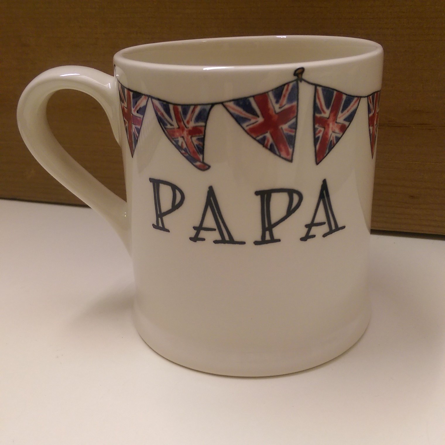 Sweet William Papa mug with Union Jack bunting