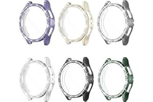 YUVIKE 6 Pack Watch Screen Protector Compatible with Samsung Galaxy Watch 5/4 40mm,Bling Glitter Case TPU Soft Cover Full Protection with Sparkly Rhinestones for Galaxy Smart Watch 5/4 40mm (6pcs)