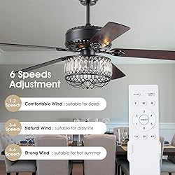 Kviflon Chandelier Ceiling Fans with Lights - 52