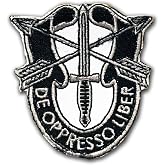 Bayonet Design - Special Forces - Green Beret DUI Patch - Small 2 1/2" X 2 1/2" Hook and Loop Backed with a Non-merrowed Edge - Green Beret - De Oppresso Liber ODA