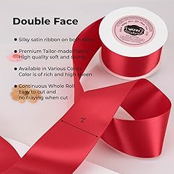 VATIN Double Face Hot Red Satin Ribbon