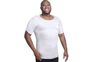 QORE LOGIQ Gynecomastia Short Sleeve Slimming Compression Shirt Men, Shapewear Mens Compression Shirt, Tank Top Body Shaper