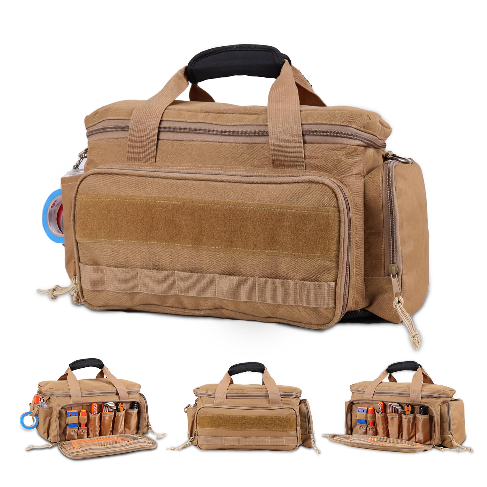 Photo 1 of 14-Inch Heavy Duty Tool Bags for Men, Tactical Tool Bag With Anti-Friction Bottom, Hand Tool Storage Bag, Work Tote Bag and 16+ Multi-Pockets, Ideal Gift For Mechanics, Electricians, Carpenters