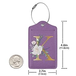 2 PCS Flower Lette K Luggage Tag for Suitcases