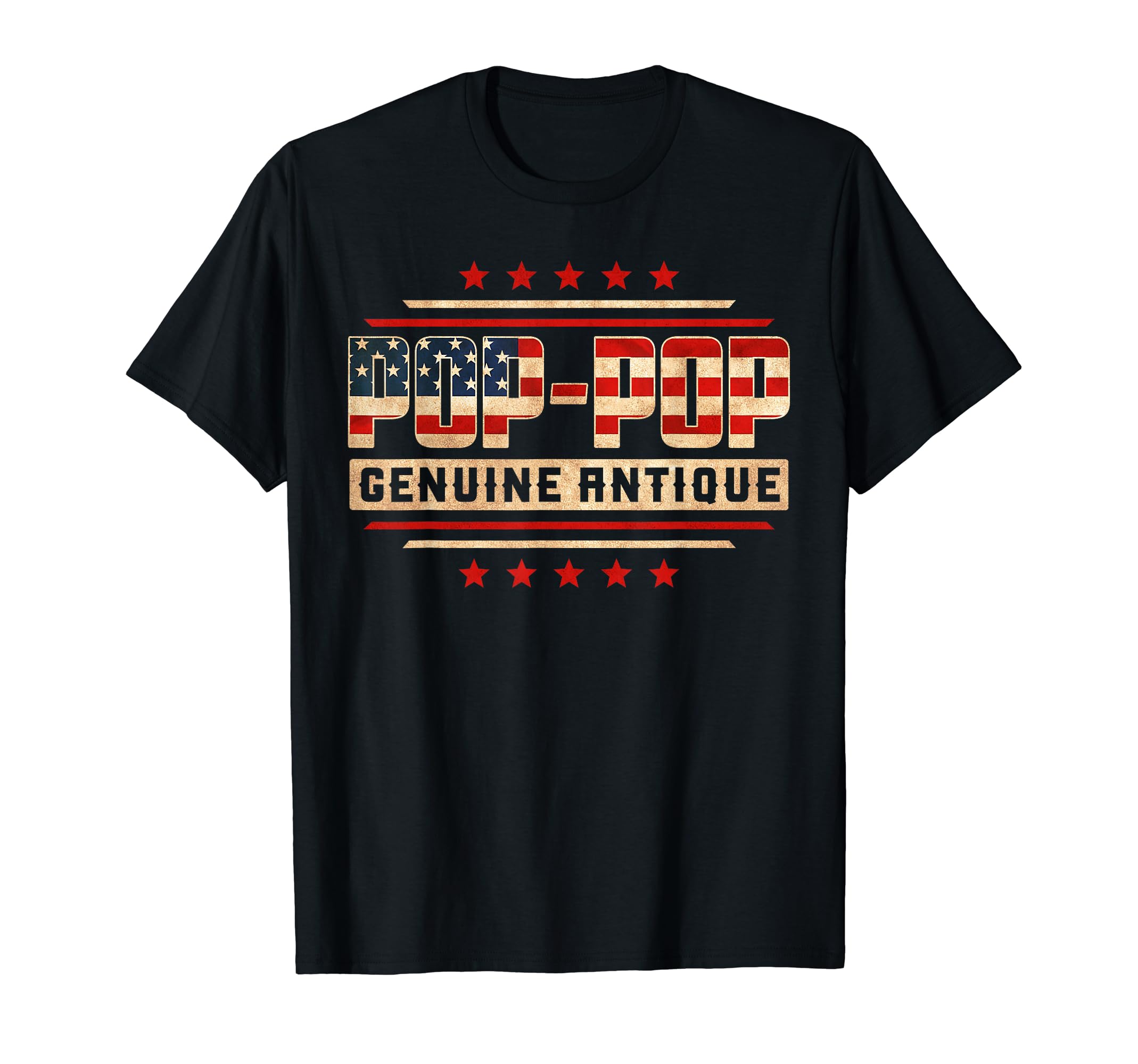 Pop-Pop Genuine Antique Gift Father's Day American Flag T-Shirt