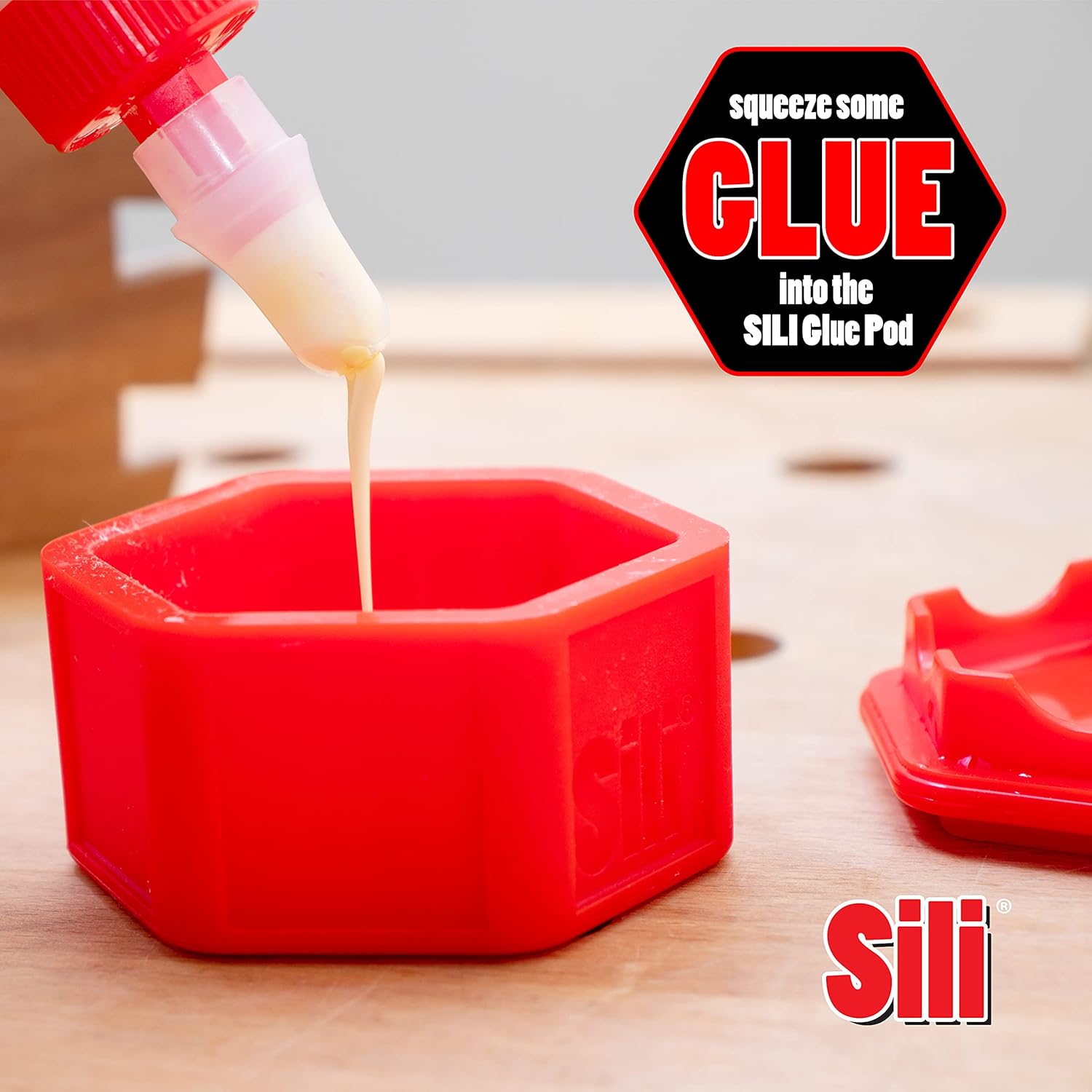 Sili Glue Pod and 3 Sili Micro Glue Brushes with Multi Purpose Sealable Lid/Glue Brush Holder • Fine Tip • Chiseled Tip and Flat Tapered Tip Brushes for Arts • Crafts • Models and Woodworking: Industrial & Scientific
