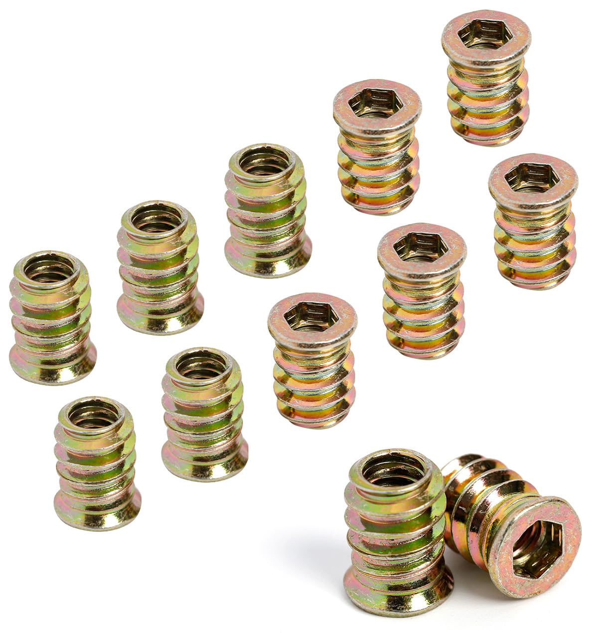 M8 Threaded Inserts for Wood Furniture Screw in Nut Insert Nutsert Kit Woodworking 17mm 30 Pieces with Hex Key