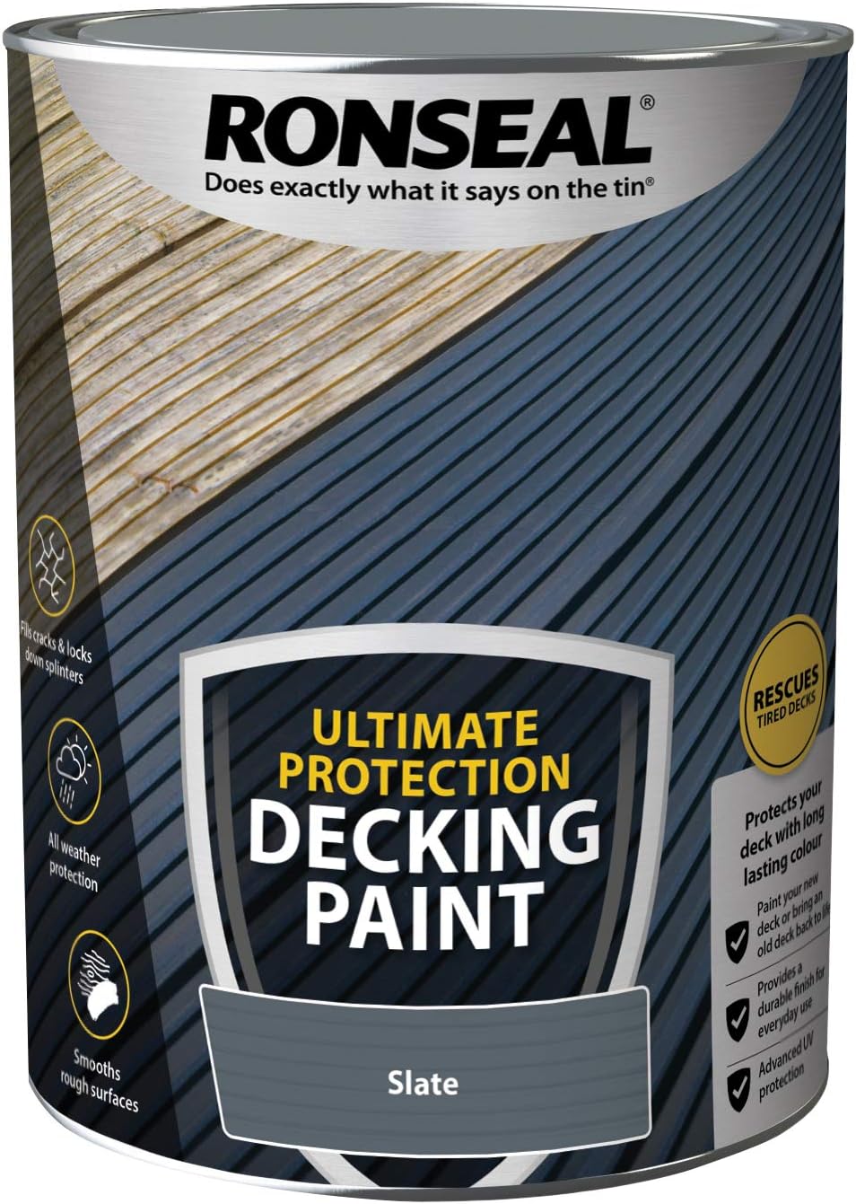 RONSEAL ULTIMATE DECKING PAINT SLATE 5L, 5 l (Pack of 1)