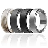 ROQ Silicone Rubber Wedding Ring for Men, Comfort