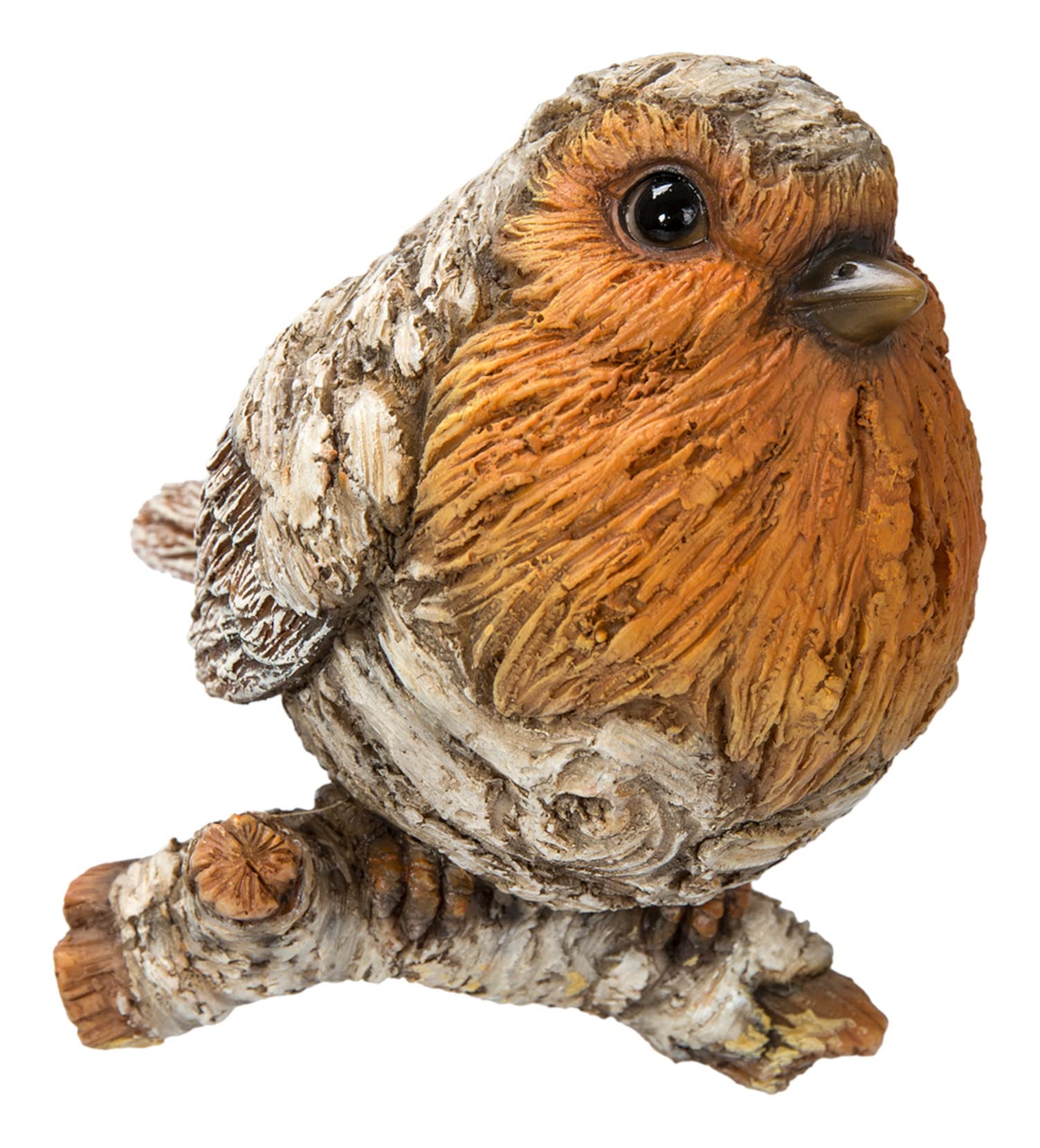 Vivid Arts - Silver Birch Robin Wood Effect Garden Decor, SB-ROBN-G, H: 10 cm, Multicolored