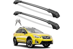 Wonderdriver Lockable Roof Rack Cross Bars 220lbs Compatible with 2013-2017 Subaru XV Crosstrek & 2012-2016 Impreza, Heavy Duty Aluminum Roof Rails Crossbars Cargo Canoe Black Rooftop Cargo.