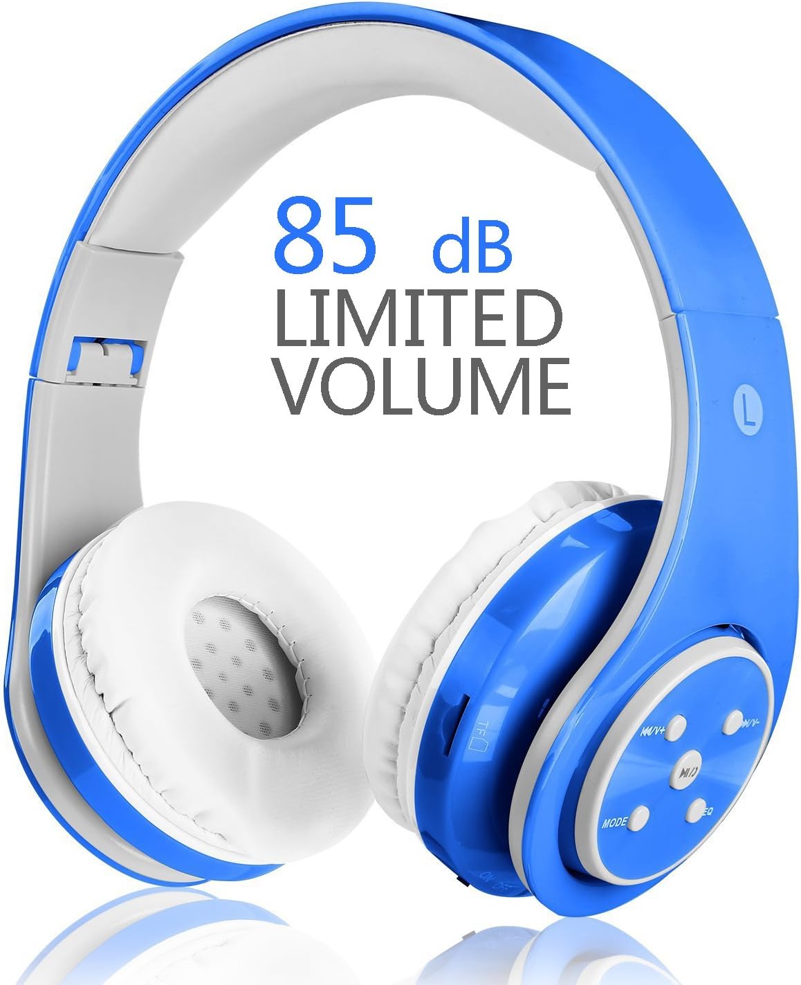 VOTONES Kids Wireless Headphones, 85dB Volume Limited Bluetooth Headphones Over Ear Rechargeable Foldable Headset with Microphone, Compatible with Smart phone PC Tablet Blue