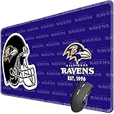 Malogtan Large Gaming Mouse Pad with Non-Slip Rubber Base for Laptop Computer Desktop Keyboard,Purple Design Stitched Edges Mouse Desk Mat for Football Sport Fans