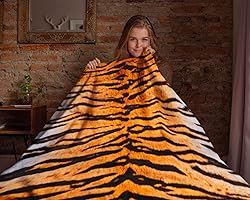WIBUE Tiger Throw Blanket 80"x60" with 2 Pcs Pillow