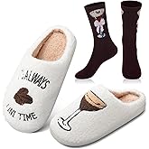 Geyoga Martini Slippers Sock Lover Gift Women Indoor Anti-Slip Warm Slippers Plush Martini Christmas Slipper Gift