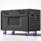 Utility Cable Trunk Road Case with Wheels, Stackable Case for Audio &amp; DJ | Professional Stackable Heavy Duty ATA Rolling Road Case, for Equipment Storage, Transport (35" x 22" x 24")
