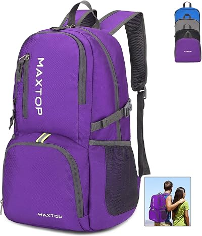 MAXTOP 50L Ultra Lightweight Packable Backpack Wet Pocket Foldable Rucksack
