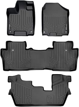 Amazon Com Maxliner Custom Fit Floor Mats 3 Row Liner Set Black For 2016 2021 Honda Pilot 8 Passenger Model No Elite Models Automotive
