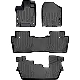 SMARTLINER Custom Fit Floor Mats 3 Row Liner Set Compatible with 2016-2022 Honda Pilot