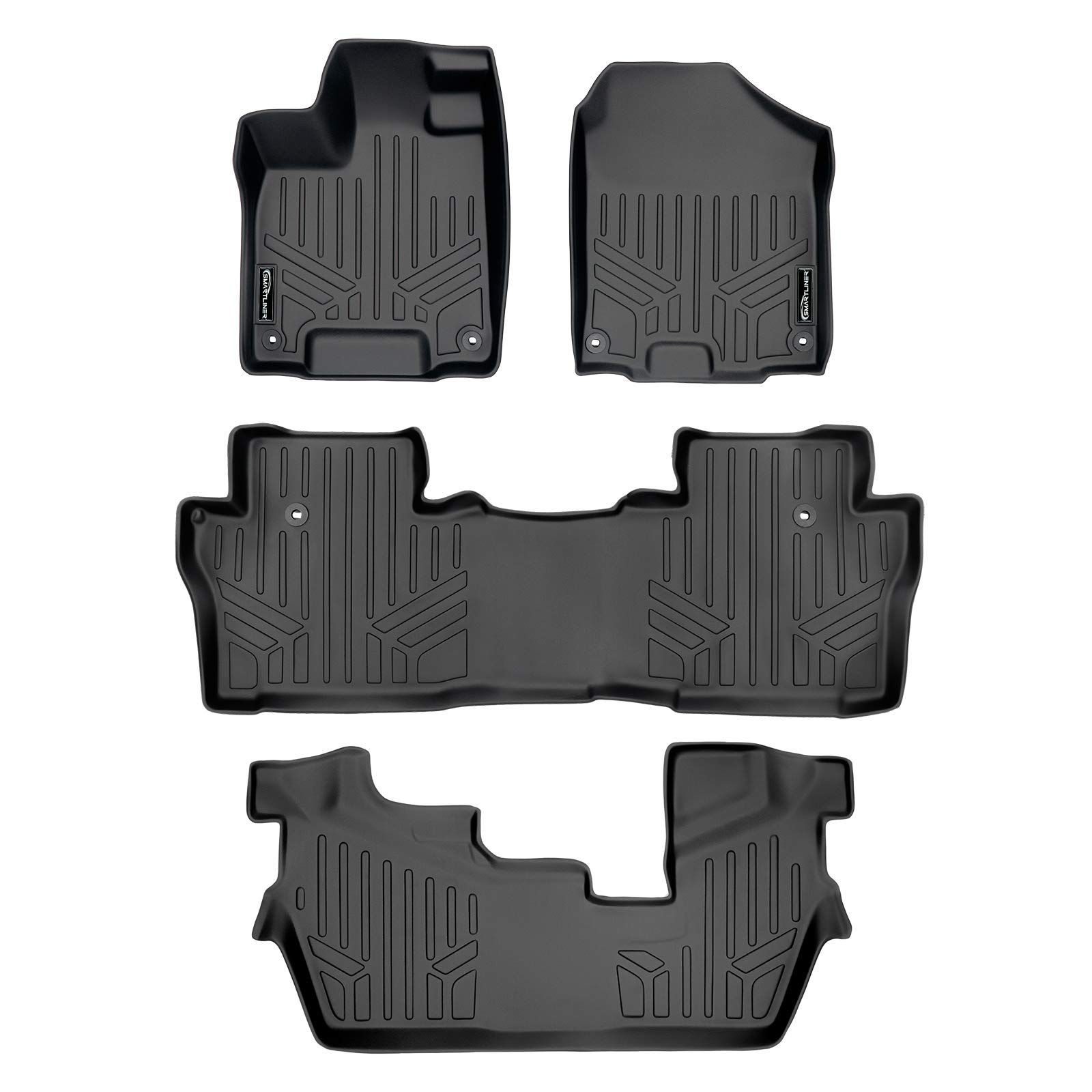 MAXLINER Custom Fit Floor Mats 3 Row Liner Set for 2016-2022 Honda Pilot Image