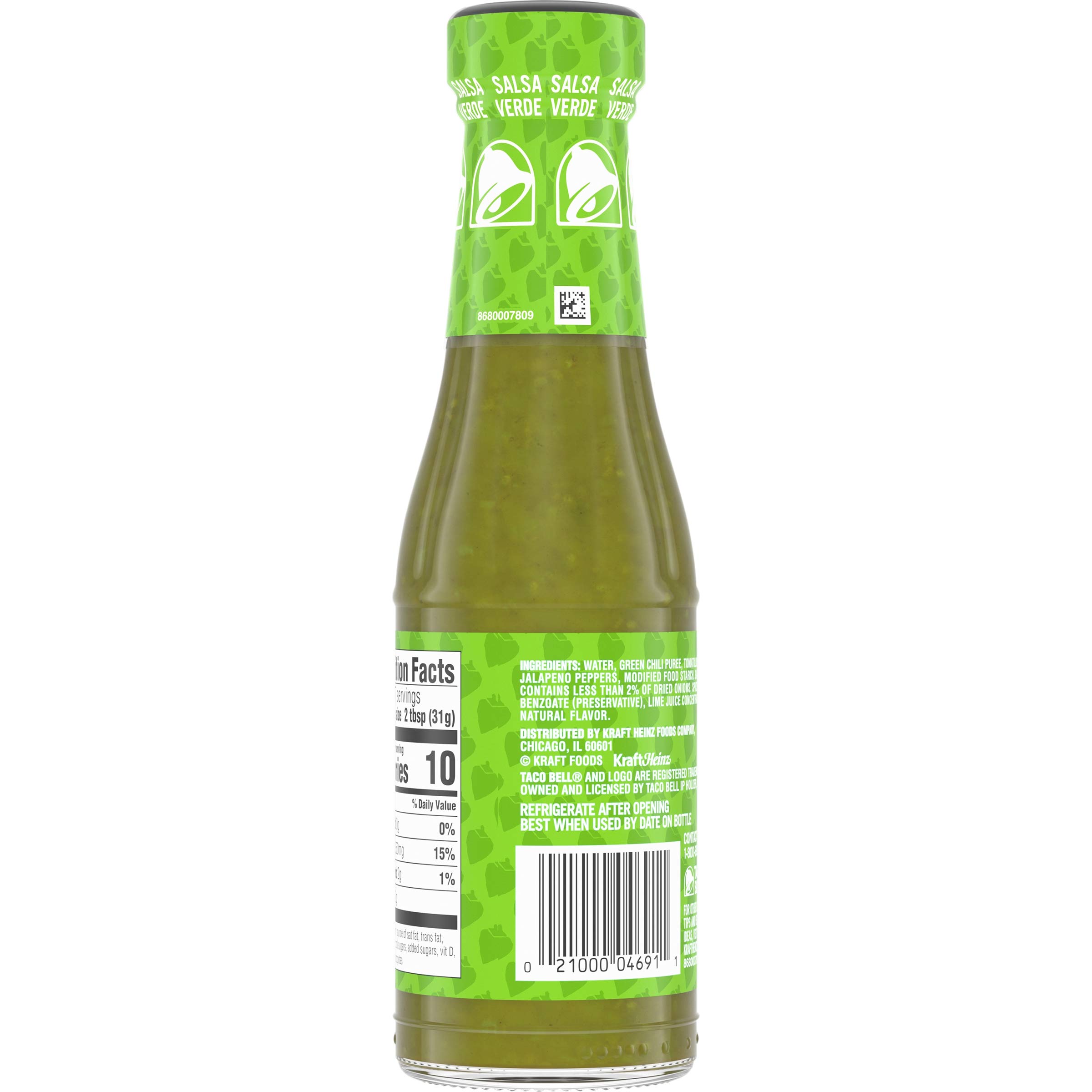 Taco Bell Salsa Verde Bottle (7.5 oz Bottle), Pack of 12 Buy Online