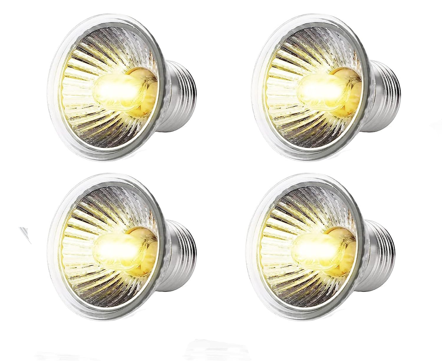 4 Pack 50W UVB UVA Reptile Heat Lamp Bulb Light,E27 Screw Base Dimmable UVB Light Bulb for Tortoise Turtle Snake