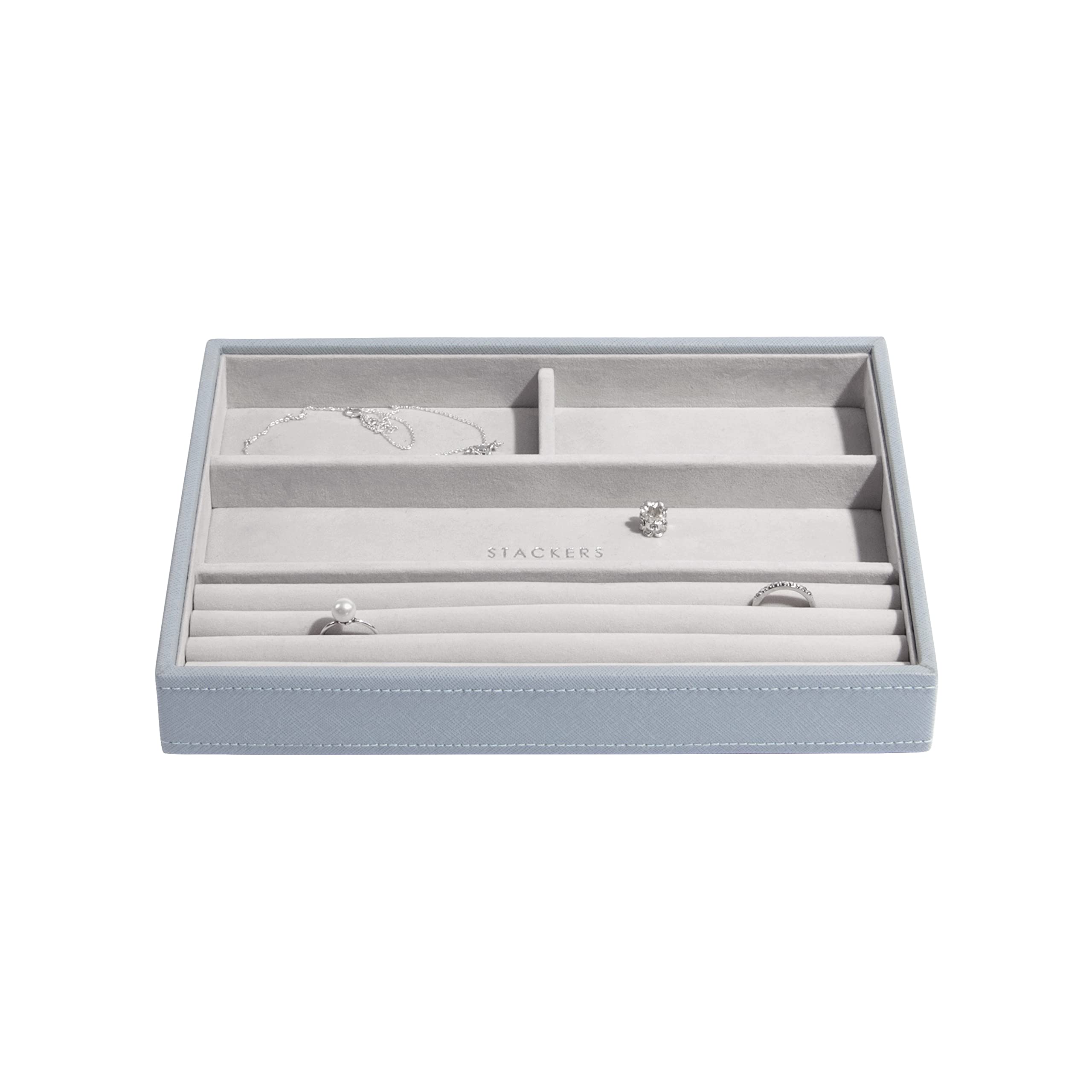 Stackers Dusky Blue Classic Medium Jewellery Box Ring/Bracelets Layer