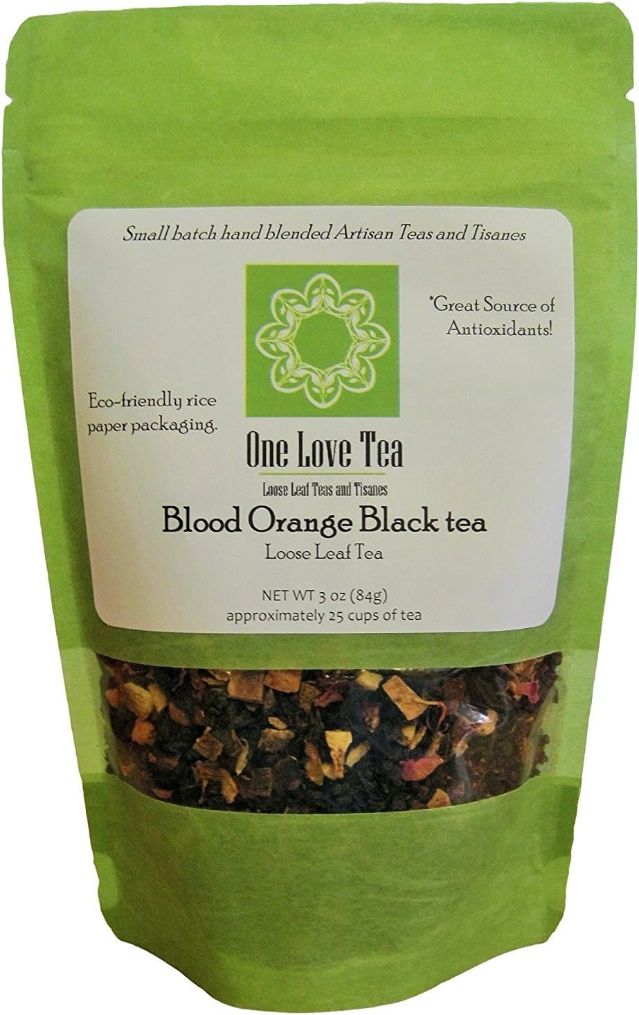 One Love Tea - Blood Orange Black Tea - 3 Oz Loose Leaf Tea
