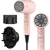 AINA Hair Dryer with Diffuser, Blow Dryer for Women | Advanced Ionic Technology, Ceramic Coating | Cold Shot Features Turbo Heat for Fast Drying and Shine 110V/ALCI (Babe Pink)