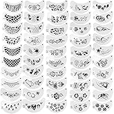 50 Pieces Face Paint Stencils Reusable Facial Painting Templates Body Facepaint for Makeup Halloween Party Art Painting
