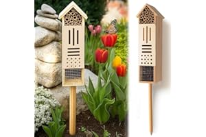 GARDENINGPRODUCTS4LESS Wooden Insect House, Insect Hotel for Bugs, Bees, Butterflys, Ladybirds, Natural Beneficial Insect Habitat for Garden and Yard