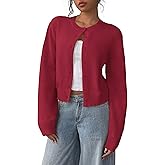 IWD Womens Cropped Cardigan Sweaters Knit Lightweight Crop Sweater Fall Outfits Trendy Open Front Clothes 2025