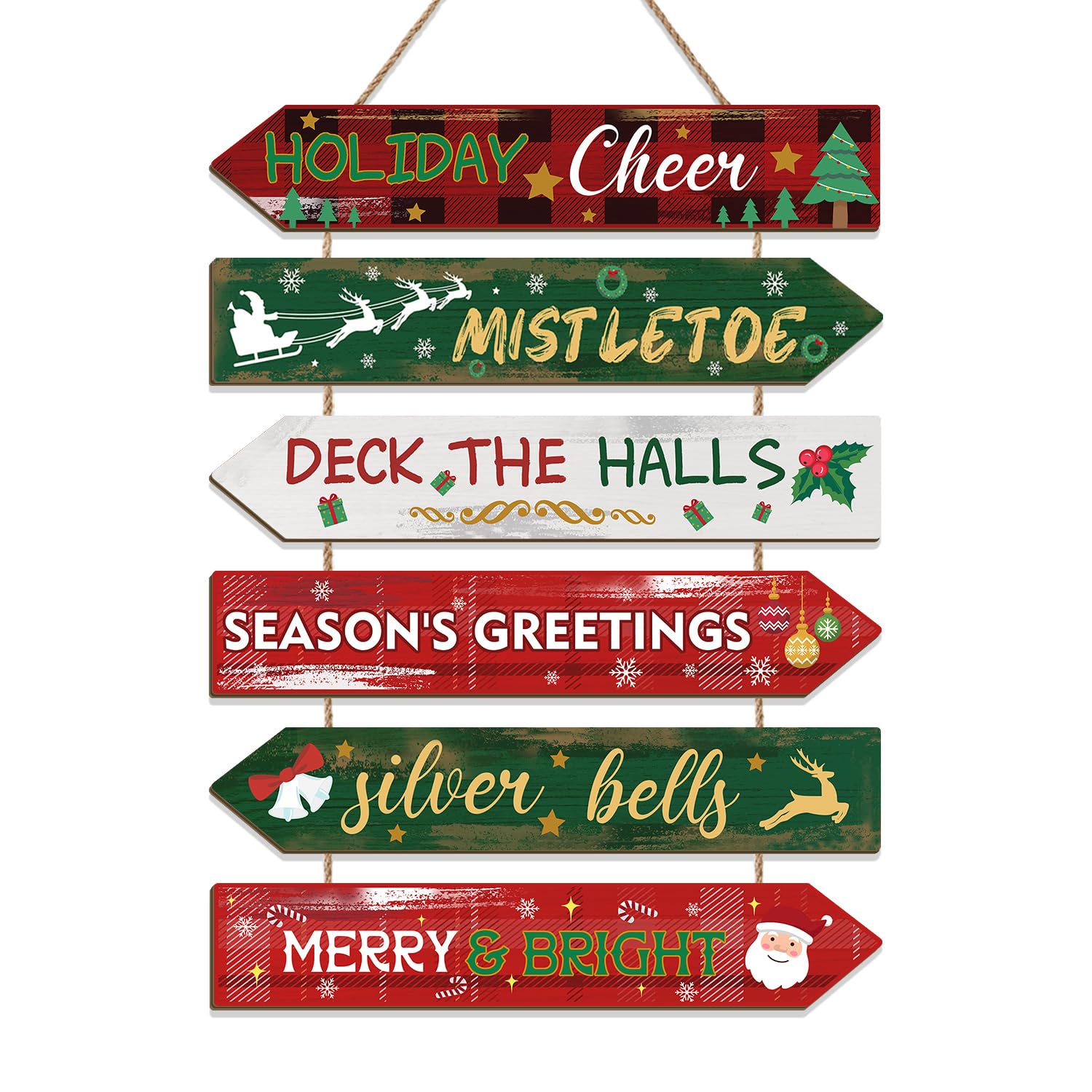 HPNIUB Merry Christmas Indoor Outdoor Decorations,Hanging Christmas Elk Sign,Xmas Door Decor,Xmas Winter Farmhouse Hanging Plaque for Porch Front Outdoor Home Decor