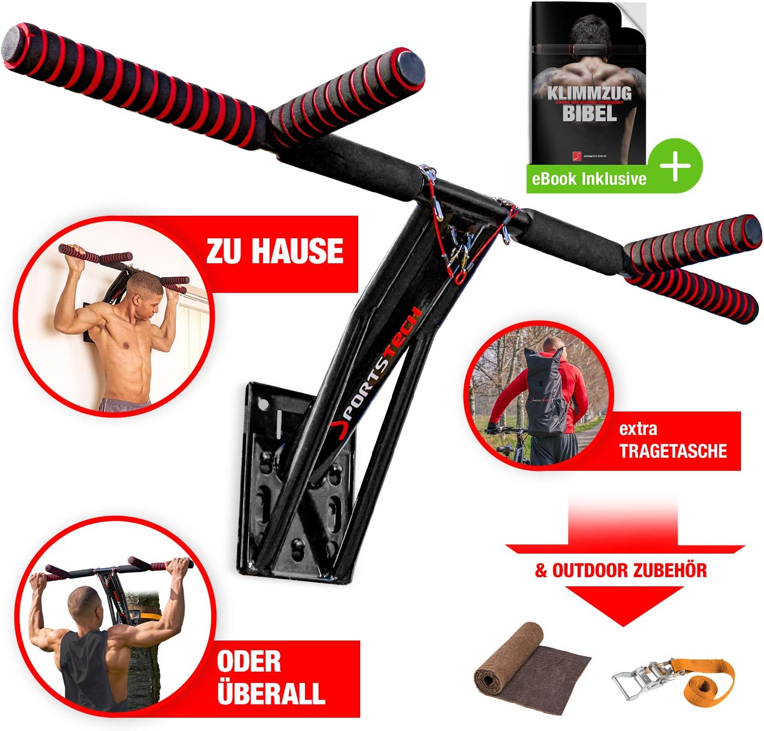 Sportstech Premium 2in1 Klimmzugstange & Dip Bar KS700 leichte