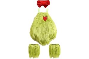 WALLARENEAR Newborn Baby Christmas Costume Furry Sleeveless Romper Headband Leg Warmer 3pcs Green Monster Cosplay Xmas Outfit