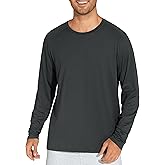 THE GYM PEOPLE Men's Long Sleeve Soft Workout Shirts UPF 50+ Fall Lightweight Athletic Pullover Tops for Hiking Running