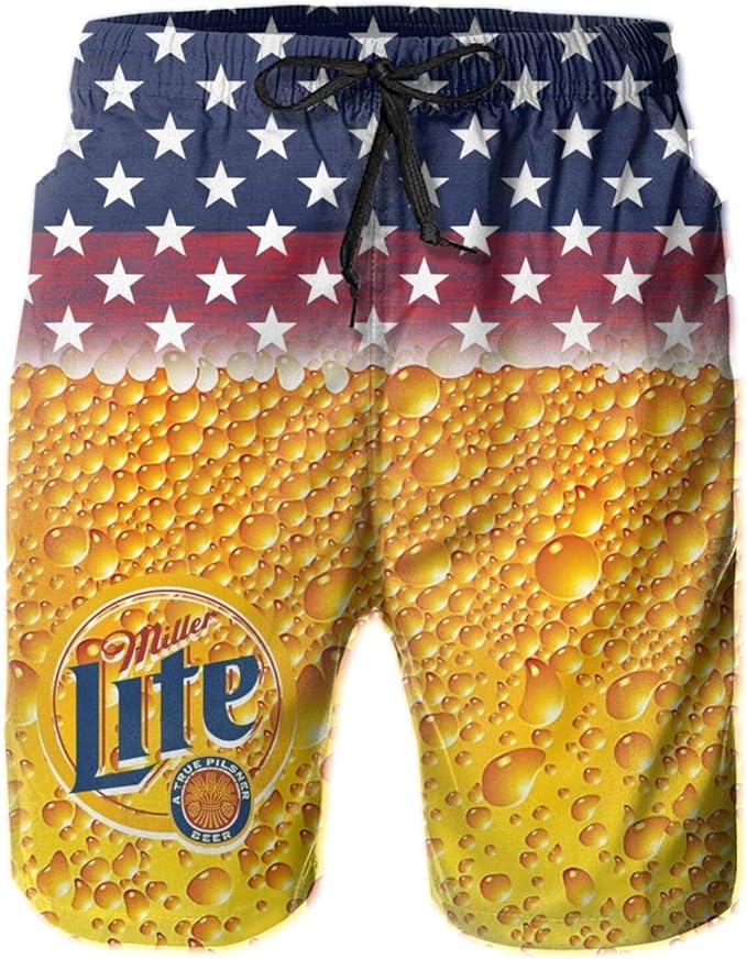 Men's & Boy Summer Swim Trunks, Quick Dry Novelty Short Beach Shorts