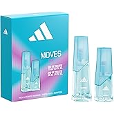 Adidas Moves for Her Giftset 0.5 fl oz EDT + 1 fl oz EDT, Notes of Grapefruit, Peppermint, Tomato, Women's Fragrance, Long Lasting, Sporty Fragrance, Travel Size