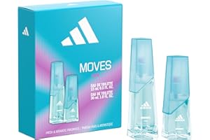 Adidas Moves for Her Giftset 0.5 fl oz EDT + 1 fl oz EDT, Notes of Grapefruit, Peppermint, Tomato, Women's Fragrance, Long La