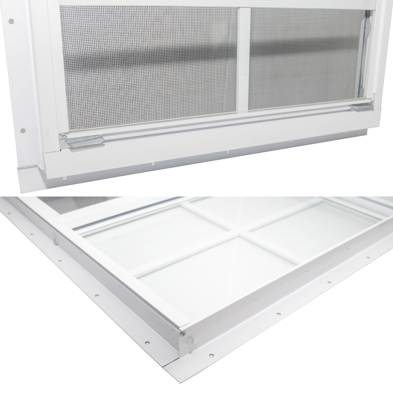 Ventanas Para Casa Exterior 2-Pack Shed Windows 14x21 Inches - White Flush Mount Tempered Glass With Screen Fiberglass Screen Household Windows - View #4