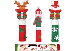 OUGAR8 Adorable Christmas Refrigerator Handle Covers Set of 4pcs| Cute & Practical Fridge Handle Cover| Protective Kitchen Appliance Handle Covers | Fun Snowman Reindeer Design | Perfect Idea Cover