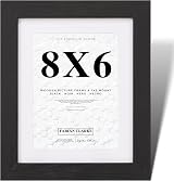 Fabian Clarke London 8x6 Modern Black Wooden Frame with White Mount 7x5