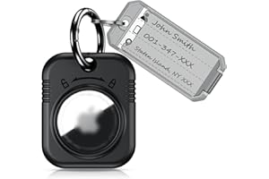 PROfezzion Stylish Secure Air Tag Keychain Holder with Key Ring & Key Tag, Hard Shell Air Tag Case Cover for Apple Air Tags G