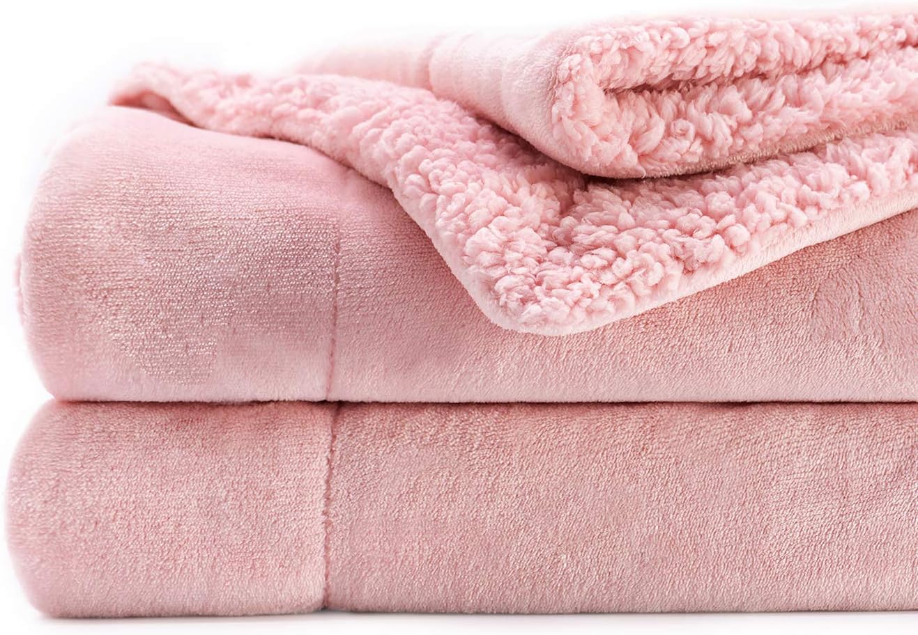 Amazon Blush Sherpa Blanket Pink Sherpa Throw Blanket 2025