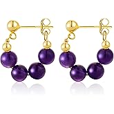 LOOYUUPEE Natural Sapphire Earring Dangling beaded Earring blue Crystal Earring Gemstone earrings for Girls 925 Sterling Silver Gold plated Earring handmade Jewelry Gifts for for Women Girls